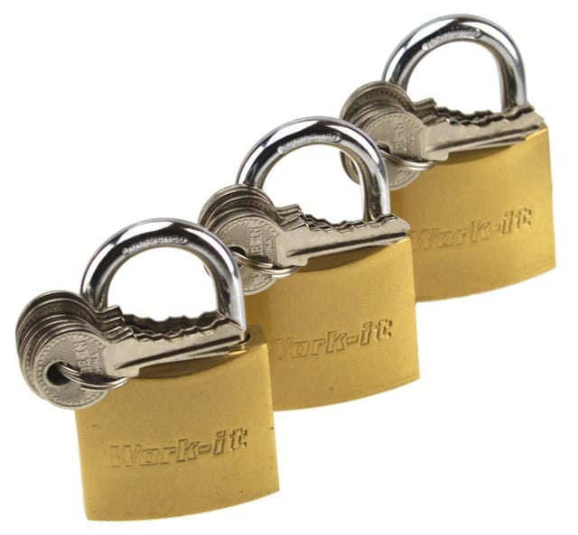 Vorhangschloss Set 3 Schlösser 30mm - 18 Schlüssel gleichschließend