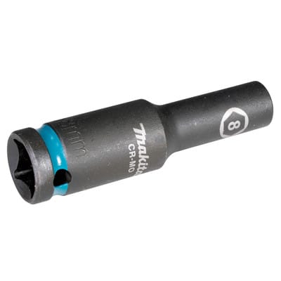 Impact Black Schlagnuss 1/2 Zoll SW8 lang Schlagschrauber E-16405 - Makita