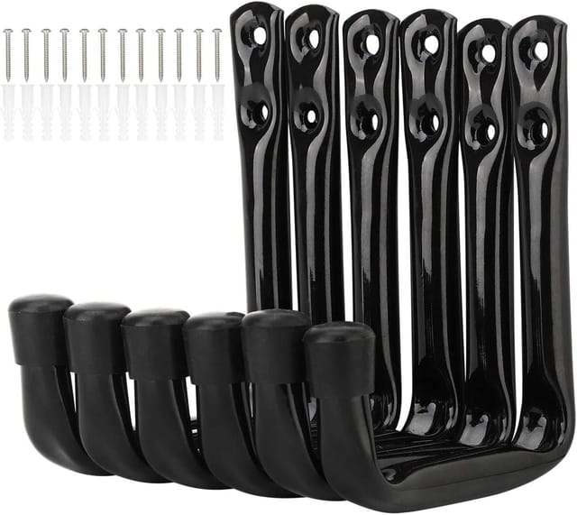 Shining House - 6er-Pack robuste J-förmige Haken für Garagenaufbewahrung, Wandhalterungen aus Stahl (11,52 cm x 10 cm)