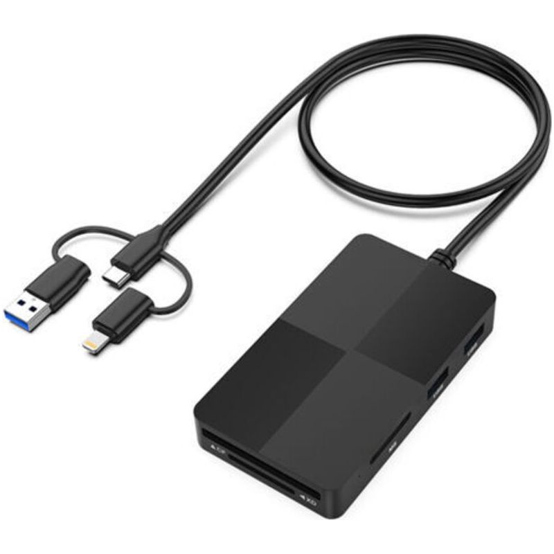 Multifunktionaler 8-in-1 Usb 3.0 Hub Für Cf-, Ms-, Xd-, Sd- Und Tf-kartenleser, Kompatibel Mit Mobiltelefonen Und Computern.