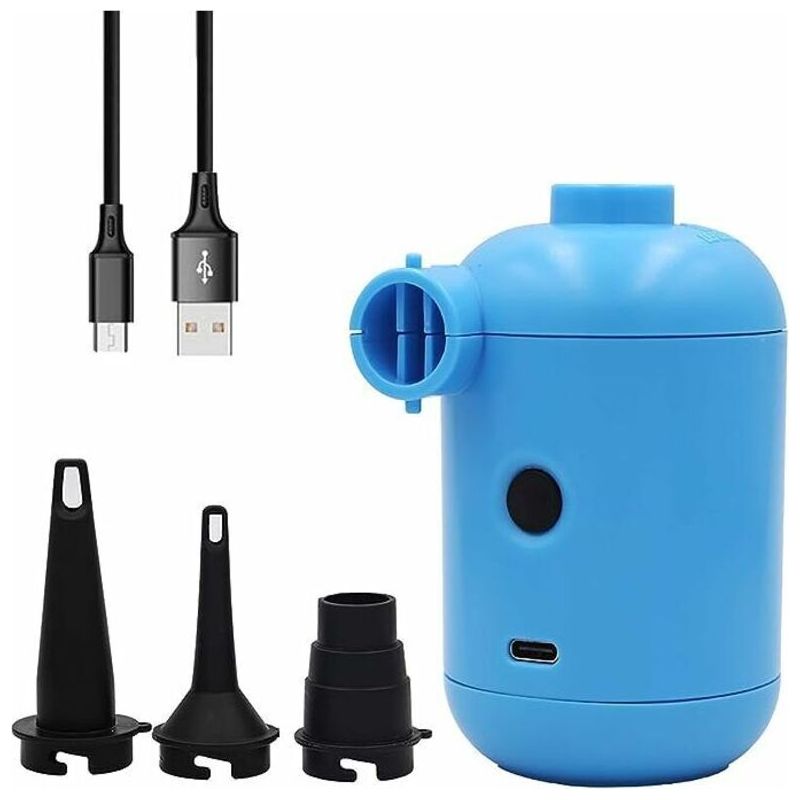 Elektrische Mini-poolpumpe, Tragbare Usb-camping-luftpumpe, Schnelles Aufblasen Und Ablassen Der Luft, 3-düsen-pumpe Für Aufblasbares Poolspielzeug. Gu.b/bon