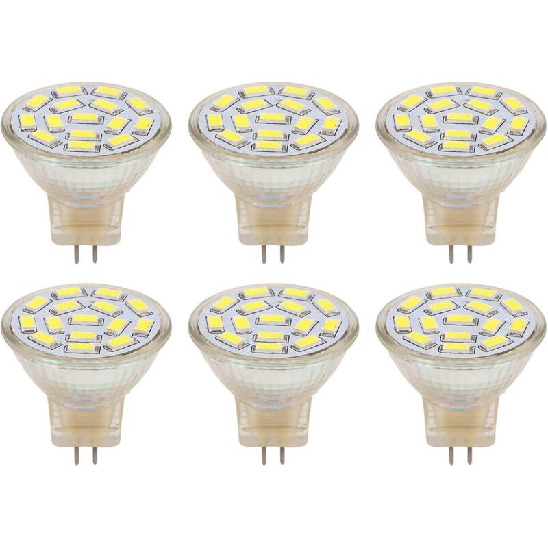 Jeffergarden 6er-pack Gu4 Led-lampen, 270 Lm, 15 Leds, Energiesparlampe, Mr11-schienenlampen-perlen, 12 V, 3 W, Weißes Licht, 6000 K