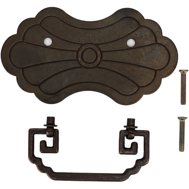 Jeffergarden Antiker Schubladengriff 12,8 X 7 Cm, Blumen Des Reichtums, Retro-stil, Chinesischer Stil, Vintage-schubladengriff Aus Messing, Inklusive 2 Schrauben, Für Bücherregale, Bronze