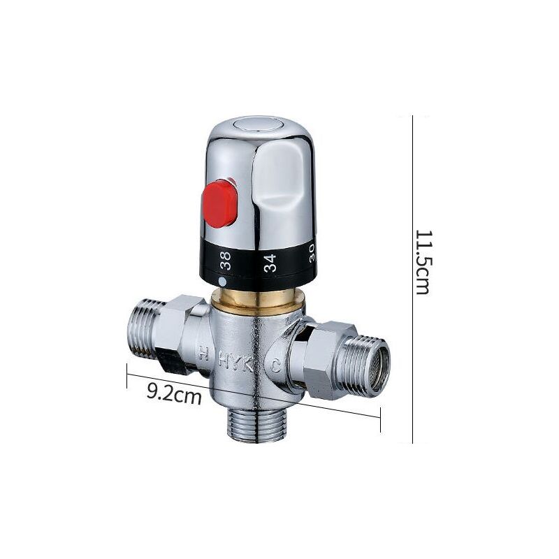 Thermostatische Duscharmatur, 32-mm-anschluss, Einstellbare Thermostatische Badarmatur, Mischventil Für Warm- Und Kaltwasser, Sonnig