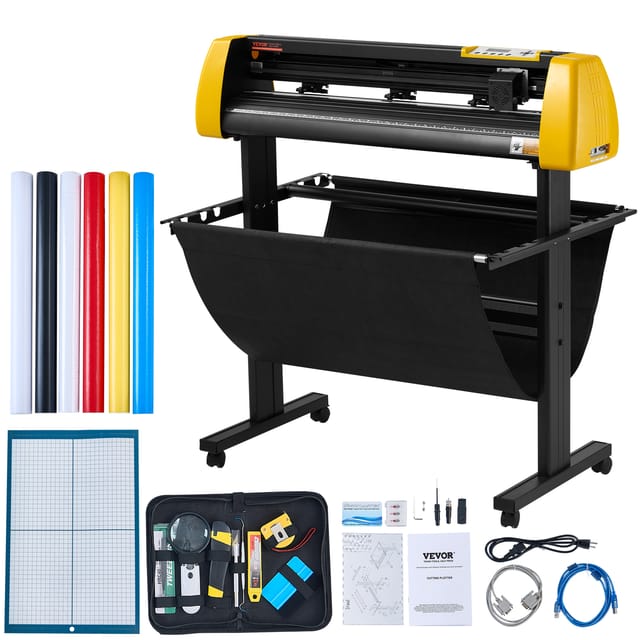 Vevor Vinyl-Schneidemaschine, 870 mm Max Papierzufuhr Schneideplotter, automatische Kamera Kontur Schneiden LCD-Bildschirm Drucker mit Stand