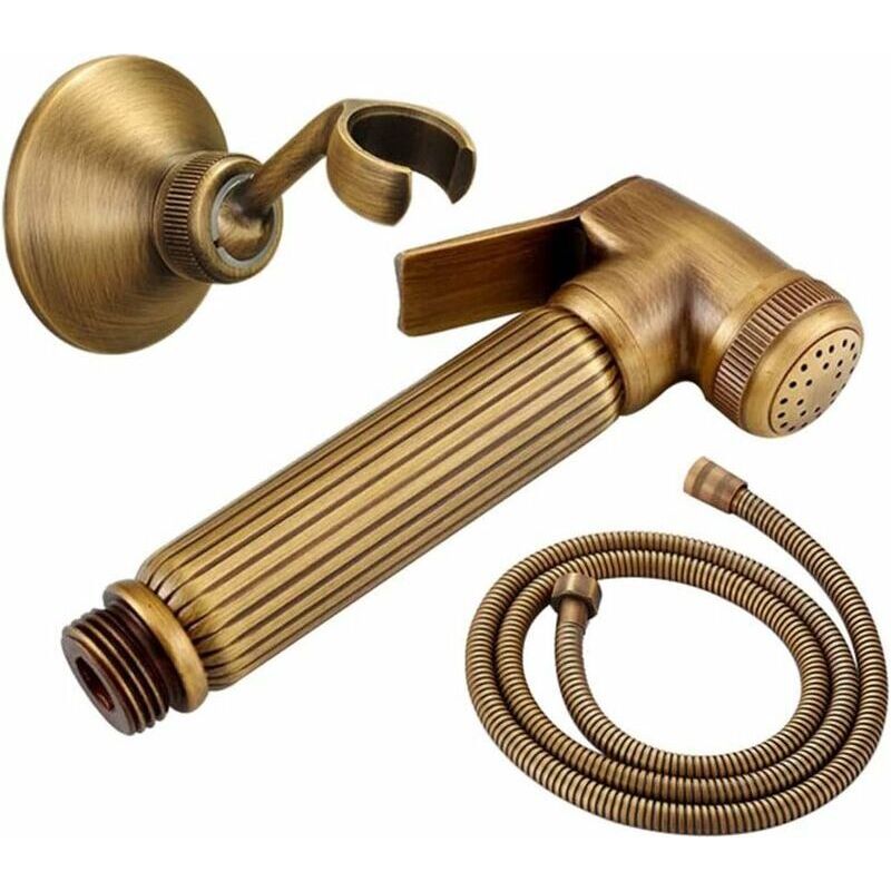 Wandmontiertes Bidet-duschset Aus Messing Mit Schlauch Und Halterung Im Vintage-stil – Toiletten-hygienezubehör