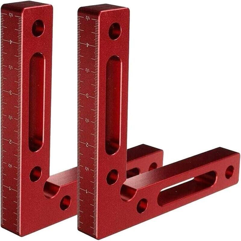 Positionierwinkel Aus Eloxiertem Aluminium – 12 X 12 Cm Klemmwinkel, Rechtwinklige Klemmen Für Die Holzbearbeitung, 4er-set