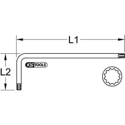 Vielzahn (XZN®)-Winkelstiftschlüssel, xl, M6