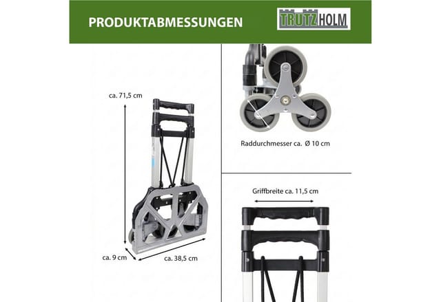 Alu Treppensteiger Sackkarre 70 kg klappbar extra hoch 109 cm
