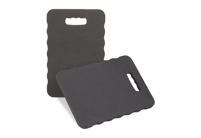 Relaxdays Kniekissen 2er Set, Kniehilfe für Gartenarbeit, Werkstatt, Yoga, Kniebrett BxT 40x26 cm, Schaumstoff, schwarz