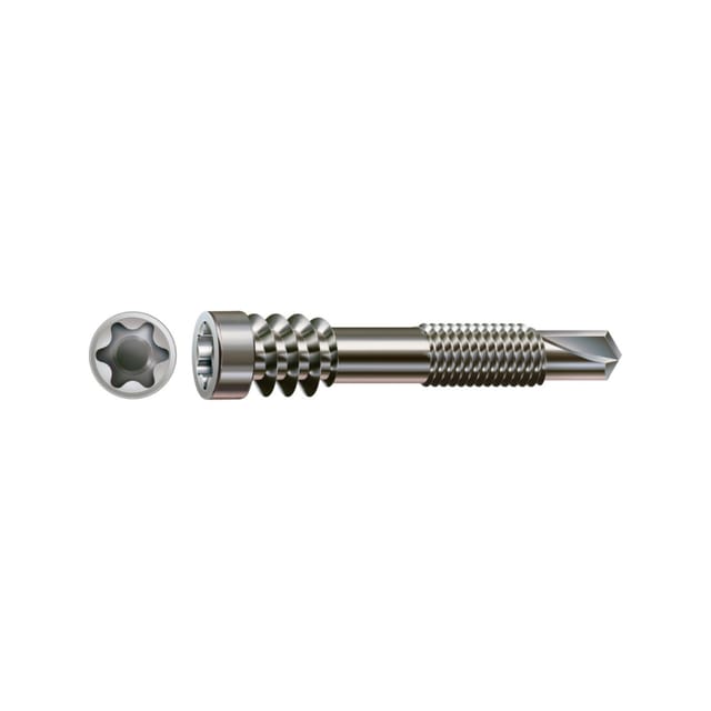 Spax - Terrassenschraube Alu, 5 x 48 mm, 100 Stück, Fixiergewinde, Zylinderkopf, t-star plus T25, Bohrspitze - 0557000500483