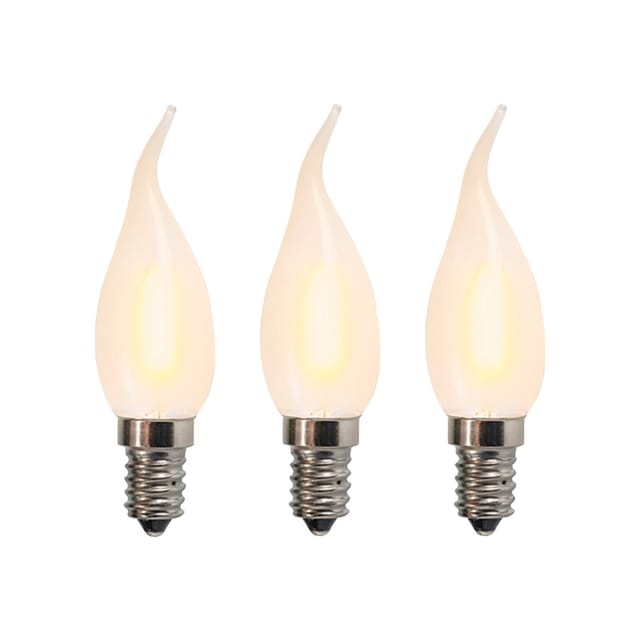 3er Set E14 LED-Kerzenlampen matt BXS35 1W 2200K