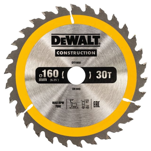 Bauklinge, 160 x 20 mm, 30T (ac) Dewalt DT1932-QZ