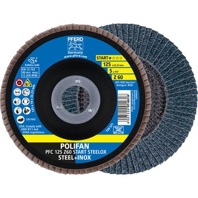 Pferd - tools 69300935 Fächerscheibe polifan z start steelox ø 125 mm Körnung Z-60