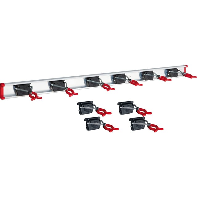 Alu-Gerätehalter-Set, inkl. 10 Halter, und 1x Schiene Länge 500 mm - Bruns