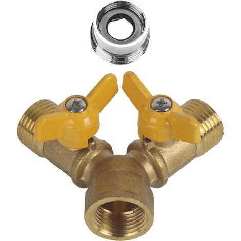 Doppelschlauchverbinder Aus Messing (g1/2"), Gartenschlauchverteiler