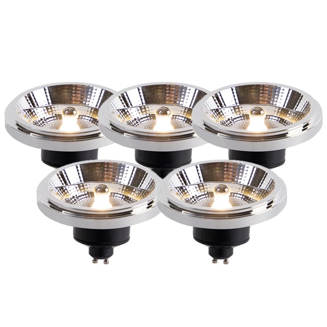 Luedd - Set mit 5 LED-Lampen AR111 GU10 12W 2000K-3000K Kelvin dimmbar