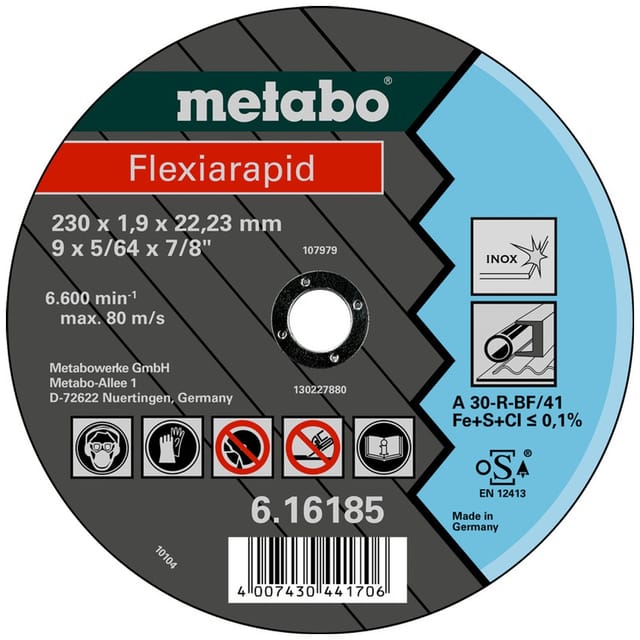 Flexiarapid Edelstahl TF 41 - 125 x 1,6 x 22,23 Metabo
