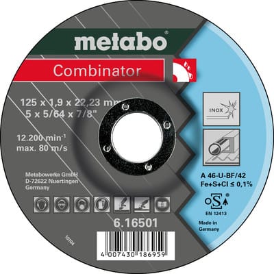 Metabo Combinator 115x1,9x22,23 mm, Inox, Trenn- u. Schruppscheibe, gekröpfte Ausführung 25 Stk