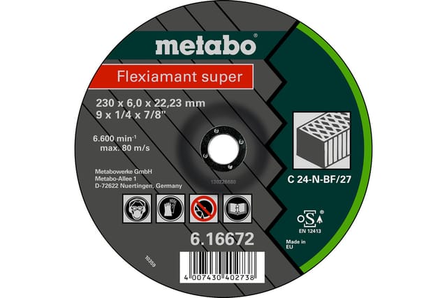 Metabo - Flexiamant super 180x6,0x22,23 Stein, Schruppscheibe, gekröpfte Ausführung