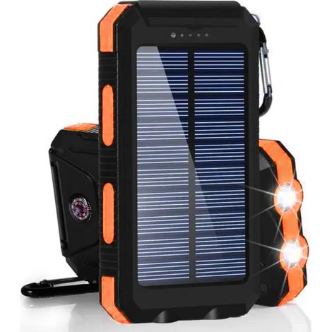 Tragbares Solarladegerät Mit 20.000 Mah, Led-taschenlampe Und Kompass, Ideal Für Camping Und Outdoor-aktivitäten. Kompatibel Mit Smartphones, Tablets Und Anderen Geräten.