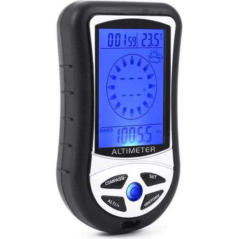 Multifunktionaler 8-in-1-digitalhöhenmesser, Barometer, Thermometer, Elektronischer Kompass, Tragbar, Abmessungen 90 X 50 X 20 Mm, Gewicht 48 G