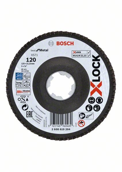 Bosch - pro X571 X-Lock Fächerschleifscheibe 125 mm G120 - 2608619204