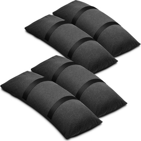 Einfache, Wetterfeste Gewichtssäcke Für Gartenmöbel Aus Schwarzem Canvas (4er-set), Wiederbefüllbar. Gewichte Für Sonnenschirmständer.