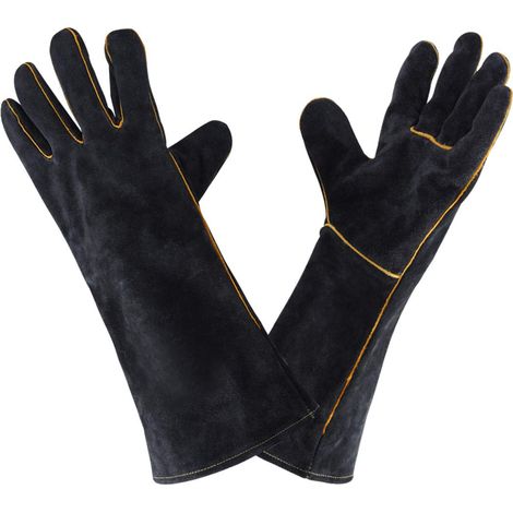 Hochtemperatur-schweißerhandschuhe Aus Leder (500 °c), Schweißerhandschuhe Zum Kochen, Grillen, Für Öfen Und Gartenarbeiten (40 Cm).
