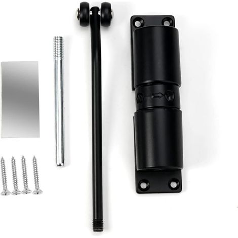 Deurdranger – Black – Verstelbare Deurveer Voor Binnendeur En Buitendeur – Compact Deursluiter Tot 40kg – Automatic Deurdranger – Eenvoudige Installatie – Used For Thuis, Kantoor Et Winkels