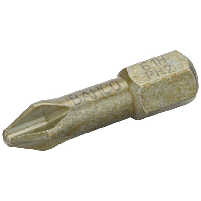 Bahco 1/4 Extra-harte Torsions-Schraubendreher Bits für PH3-Phillips-Schrauben 25 mm - 5 Stk./Kunststoffbox