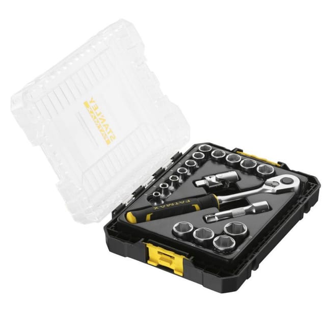 Stanley - stakbox m steckdose - 3/8'' set mit 18 stück - fatmax - FMMT98102-0