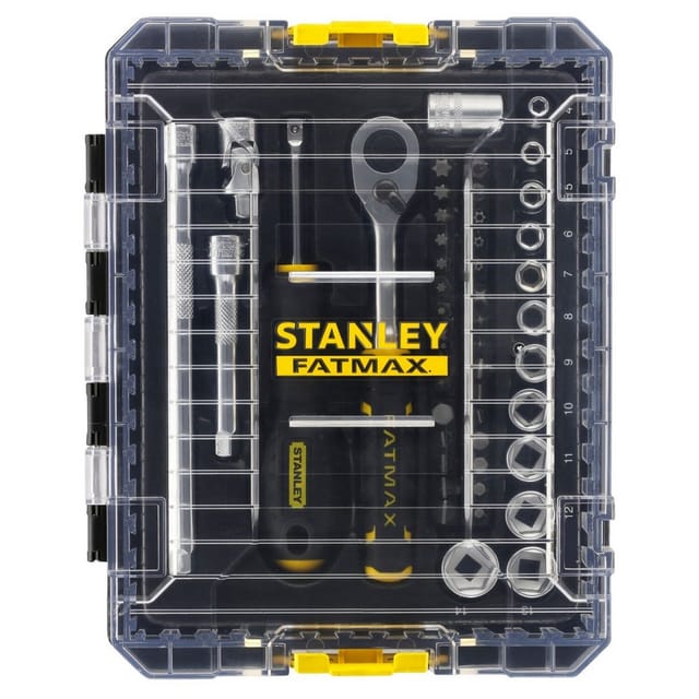 Stakbox m steckdose - ¼'' Stanley set mit 48 stück - fatmax - FMMT98101-0