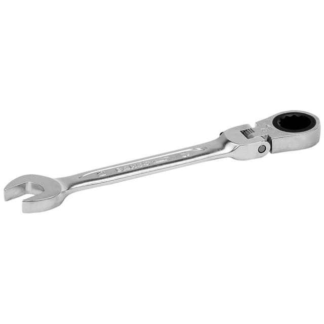 Bahco 17-mm-Knarren-Ring-Maulschlüssel mit Gelenkkopf, verchromt, 190 mm