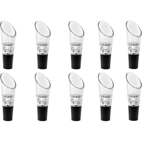 Set Mit 10 Weinbelüftern, Flaschenverschlüssen Mit Ausgießern, Karaffen, Ausgießern, Belüftern, Schnelldekantierkaraffen Mit Ausgießern