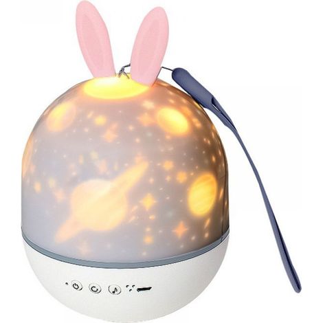 Wiederaufladbarer Sternenlichtprojektor, 6 Projektionsfilme, 360° Drehbarer Projektor Mit Usb-kabel Für Das Baby- Oder Kinderzimmer.