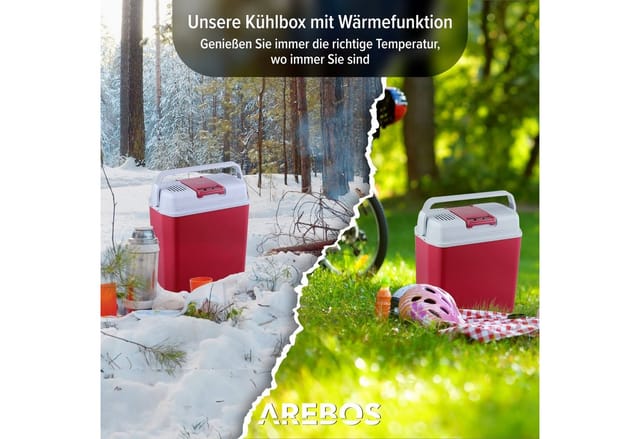 Arebos - Kühlbox 20L Auto Thermoelektrische Warmhaltebox 12V 230V Kühlschrank