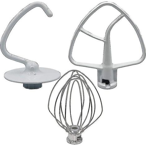 Kochzubehör-set K45ww Schneebesen, K45dh Knethaken, K45b Rührspatel – Weiß