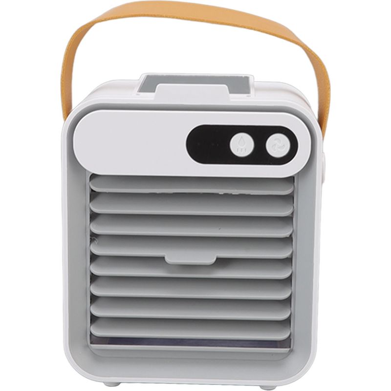 Mini-tischklimaanlage Mit 3 Geschwindigkeitsstufen, Starker Luftstrom, Multifunktionaler Luftkühler Mit Spiegel Und Handyhalterung Für Den Heimgebrauch, Weiß