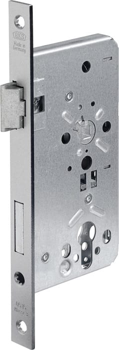 FP - Objekt-Einsteckschloss 0515 pzw 20/ 55/72/8 mm din links alufinish silber käntig Klasse 3 Zinkdruckgruss
