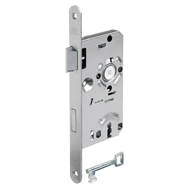 FP - Zimmertür-Einsteckschloss 0215 bb 20/ 55/72/8 mm din links silber abgerundet Klasse 1 Zinkdruckgruss