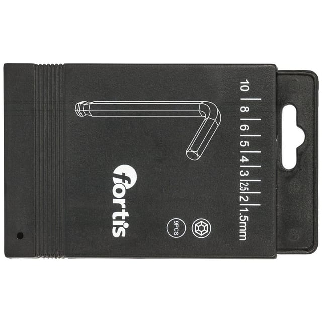 FP - Fortis Winkelschraubendreher-Box 9-tlg. 1,5-10 mm Kugelkopf