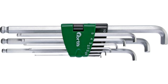 FP - Fortis Winkelschraubendreher-Clip 9-tlg. 1,5-10 mm Stubby