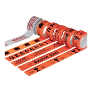 Warn-Klebeband 50mm x 66m -Bruchgefahr- 6 Stk