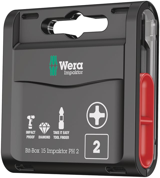 FP - Wera Bit-Box 15 Impaktor ph, ph 2 x 25 mm, 15-teilig 05057752001