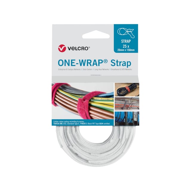 Klettkabelbinder one-wrap® Strap weiß 330 mm 25 Stück