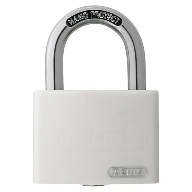 ABUS Vorhangschloss Aluminium T65AL/40 weiß vs. Lock-Tag