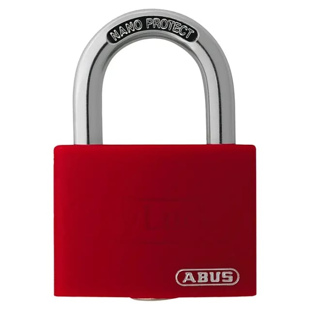 FP - Zylindervorhangschloss T65AL/40 rot Lock-Tag Schlossk.-B.43mm Alu.versch.-schl.