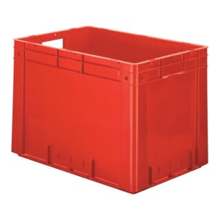 Transportstapelbehälter L600xB400xH420mm blau PP Schwerlast Durchfassgriff Seitenwände geschlossen
