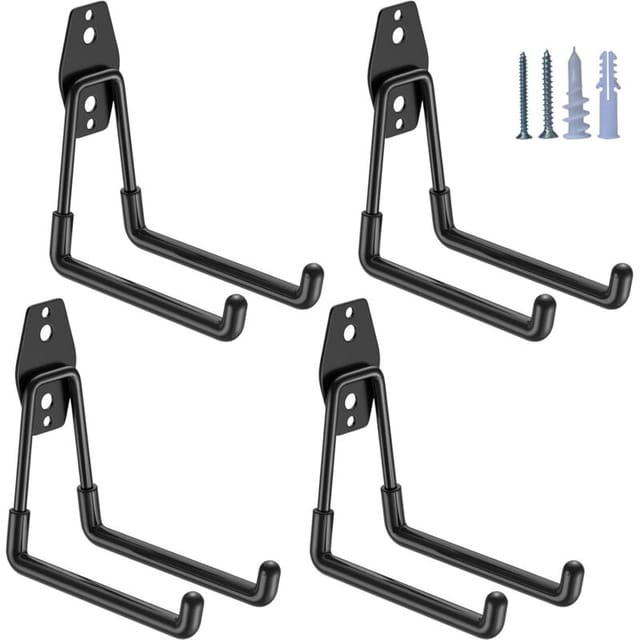 Set Mit 4 Robusten Garagenhaken, 13 Cm Mittlerer U-förmiger Haken, Organizer Für Elektro- Und Gartengeräte, Zum Aufhängen Von Leitern, Rohren, Losen Gegenständen Usw.